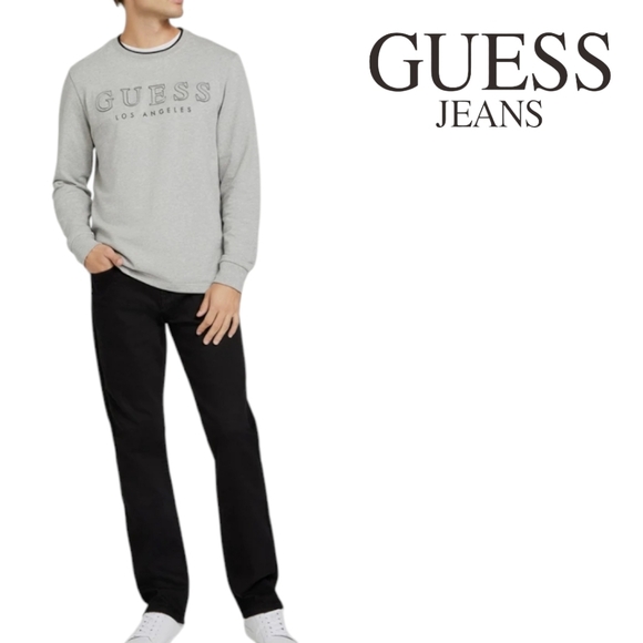 GUESS Jeans - Men's Black Wash Slim Straight Del Mar Fit Denim - W33x34L - Picture 7 of 10